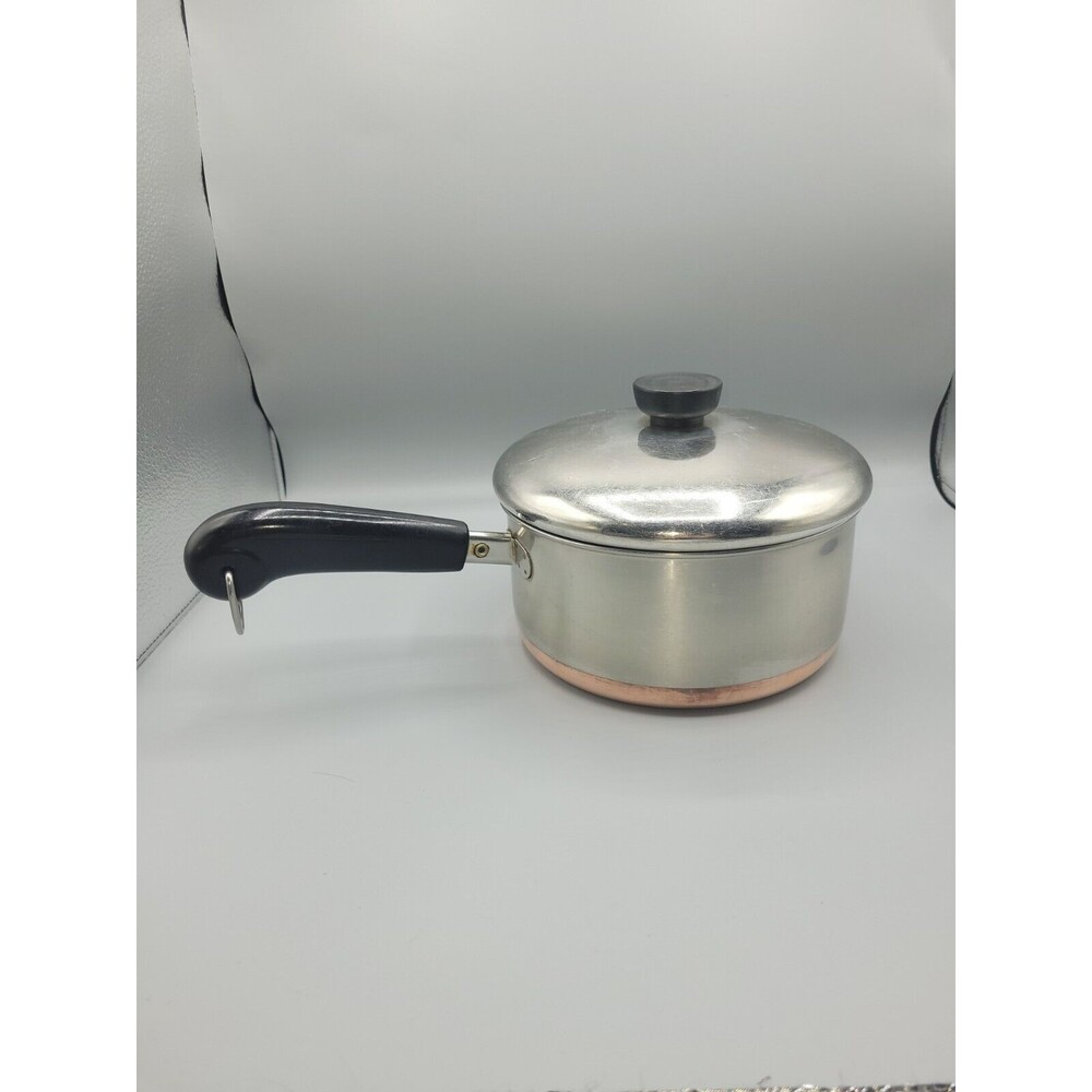 Vintage Revere Ware Pan Copper Bottom 2 QT with Lid Rome, NY Made in USA 86